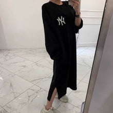 画像をギャラリービューアに読み込む, ワンピース ロゴ スウェット シンプル カジュアル ロング
