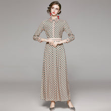 画像をギャラリービューアに読み込む, ワンピース 格子柄 シフォン エレガント マキシ丈 総柄　ロング