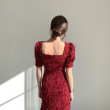 画像をギャラリービューアに読み込む, ミディアム ドレス スクエアネック パーティー  3色