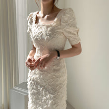 画像をギャラリービューアに読み込む, ミディアム ドレス スクエアネック パーティー  3色