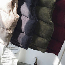 画像をギャラリービューアに読み込む, メンズ ダウンベスト コーデュロイ シンプル オーバーサイズ