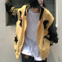 画像をギャラリービューアに読み込む, スタジャン 刺繍 ストリート カジュアル レトロ ユニセックス