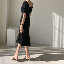 画像をギャラリービューアに読み込む, ミディアム ドレス スクエアネック パーティー  3色