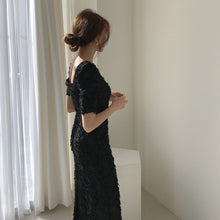 画像をギャラリービューアに読み込む, ミディアム ドレス スクエアネック パーティー  3色