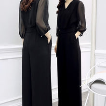 画像をギャラリービューアに読み込む, パンツドレス お呼ばれ シフォン ウエストベルト