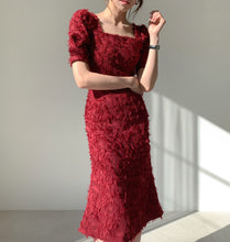 画像をギャラリービューアに読み込む, ミディアム ドレス スクエアネック パーティー  3色