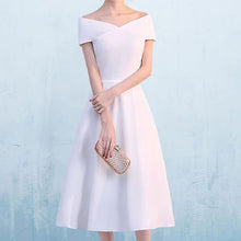 画像をギャラリービューアに読み込む, エレガント フレア ワンピース ドレス 結婚式 3色