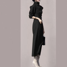 画像をギャラリービューアに読み込む, レディース ワンピース ロング 長袖 ハイネック エレガント 3色