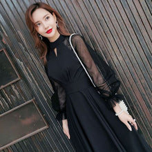 画像をギャラリービューアに読み込む, パーティドレス シースルー パフスリーブ リボン 結婚式