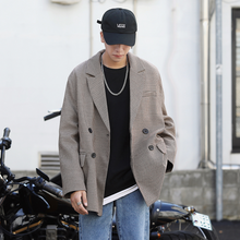 画像をギャラリービューアに読み込む, 20%OFF メンズ テーラードジャケット ダブル チェック オーバーサイズ 韓国 ストリート 秋冬