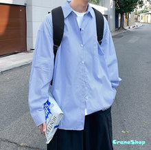 画像をギャラリービューアに読み込む, ファッション オーバーサイズ シャツ ストライプ カジュアル