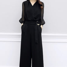 画像をギャラリービューアに読み込む, パンツドレス お呼ばれ シフォン ウエストベルト