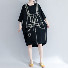 画像をギャラリービューアに読み込む, 大人気！楽チン かわいいカジュアルワンピース Tシャツ　レディース　ブラック 2020新品