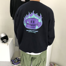 画像をギャラリービューアに読み込む, ユニセックス　ストリート系　バーニングトレーナー