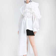 画像をギャラリービューアに読み込む, アシンメトリー チュール ドッキング ブラウス パフ