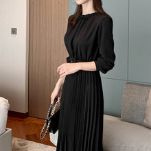 画像をギャラリービューアに読み込む, プリーツワンピース ロングワンピ 結婚式 パーティードレス 長袖