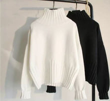 画像をギャラリービューアに読み込む, タートルネックセーター　ハイネック　リブニット ゆったり