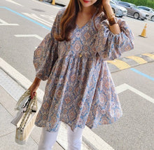 画像をギャラリービューアに読み込む, ボリューム袖ペイズリーブラウス  レデイース