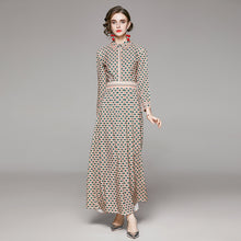 画像をギャラリービューアに読み込む, ワンピース 格子柄 シフォン エレガント マキシ丈 総柄　ロング