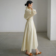 画像をギャラリービューアに読み込む, ワンピース 長袖 Ａライン スキッパー ロング丈