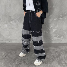 画像をギャラリービューアに読み込む, メンズ デニムパンツ クラッシュデニム ワイド ダメージ加工
