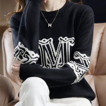 画像をギャラリービューアに読み込む, ニット　セーターアルファベット レディース  5色