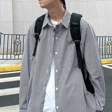 画像をギャラリービューアに読み込む, ファッション オーバーサイズ シャツ ストライプ カジュアル
