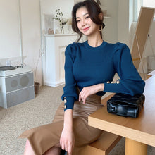 画像をギャラリービューアに読み込む, パフショルダー ゴールドボタン ニット　5色