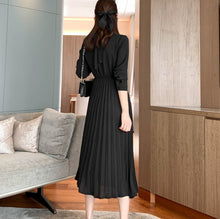 画像をギャラリービューアに読み込む, プリーツワンピース ロングワンピ 結婚式 パーティードレス 長袖