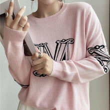 画像をギャラリービューアに読み込む, ニット　セーターアルファベット レディース  5色