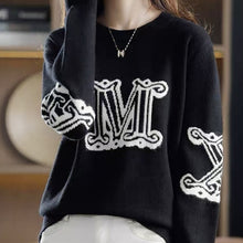 画像をギャラリービューアに読み込む, ニット　セーターアルファベット レディース  5色