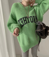 画像をギャラリービューアに読み込む, ロゴ レタリング ビビッドカラー ルーズ ニット　5色