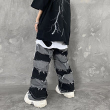 画像をギャラリービューアに読み込む, メンズ デニムパンツ クラッシュデニム ワイド ダメージ加工