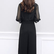 画像をギャラリービューアに読み込む, パンツドレス お呼ばれ シフォン ウエストベルト