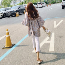 画像をギャラリービューアに読み込む, ボリューム袖ペイズリーブラウス  レデイース