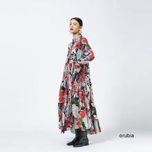 画像をギャラリービューアに読み込む, ワンピース レトロ 花柄 ボタニカル マキシ丈