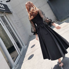 画像をギャラリービューアに読み込む, パーティドレス シースルー パフスリーブ リボン 結婚式