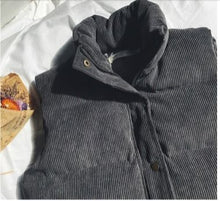 画像をギャラリービューアに読み込む, メンズ ダウンベスト コーデュロイ シンプル オーバーサイズ