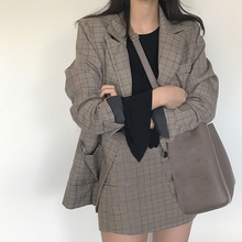 画像をギャラリービューアに読み込む, 25%OFF レディース グレンチェック セットアップ ブラウン 上下两点セット 秋冬 韓国風