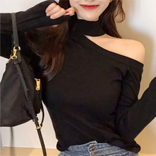 画像をギャラリービューアに読み込む, 30%OFF レディース   セーター  ニット 指穴あき ワンショルダー トップス 秋冬