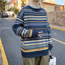 画像をギャラリービューアに読み込む, メンズ ニット セーター ネイティブ クルーネック