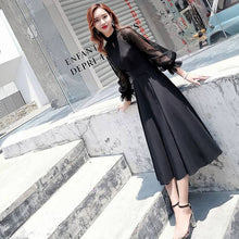 画像をギャラリービューアに読み込む, パーティドレス シースルー パフスリーブ リボン 結婚式