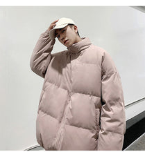 画像をギャラリービューアに読み込む, アウター ダウンジャケット コットンパッド入り 無地 ルーズ