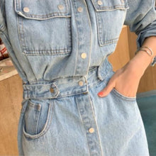 画像をギャラリービューアに読み込む, デニムワンピース サイドベルト ポケット