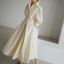 画像をギャラリービューアに読み込む, ワンピース 長袖 Ａライン スキッパー ロング丈