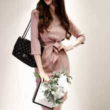 画像をギャラリービューアに読み込む, パーティードレス タイト ワンピース ひざ丈 フリル 結婚式