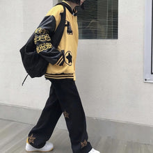 画像をギャラリービューアに読み込む, スタジャン 刺繍 ストリート カジュアル レトロ ユニセックス