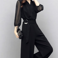 画像をギャラリービューアに読み込む, パンツドレス お呼ばれ シフォン ウエストベルト