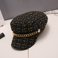 画像をギャラリービューアに読み込む, 20%OFF キャスケット 帽子 ツイード ゴールド チェーン レトロ チェック