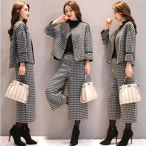レディース 上品 おしゃれな2点セットアップ 上下两点セット チェック柄 秋冬